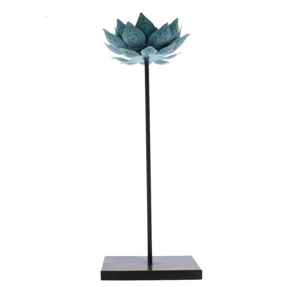 MICA Dekolicht Teelichthalter in Blumenform - grün/schwarz - ca. 16,5 x 13 x 43 cm von MICA