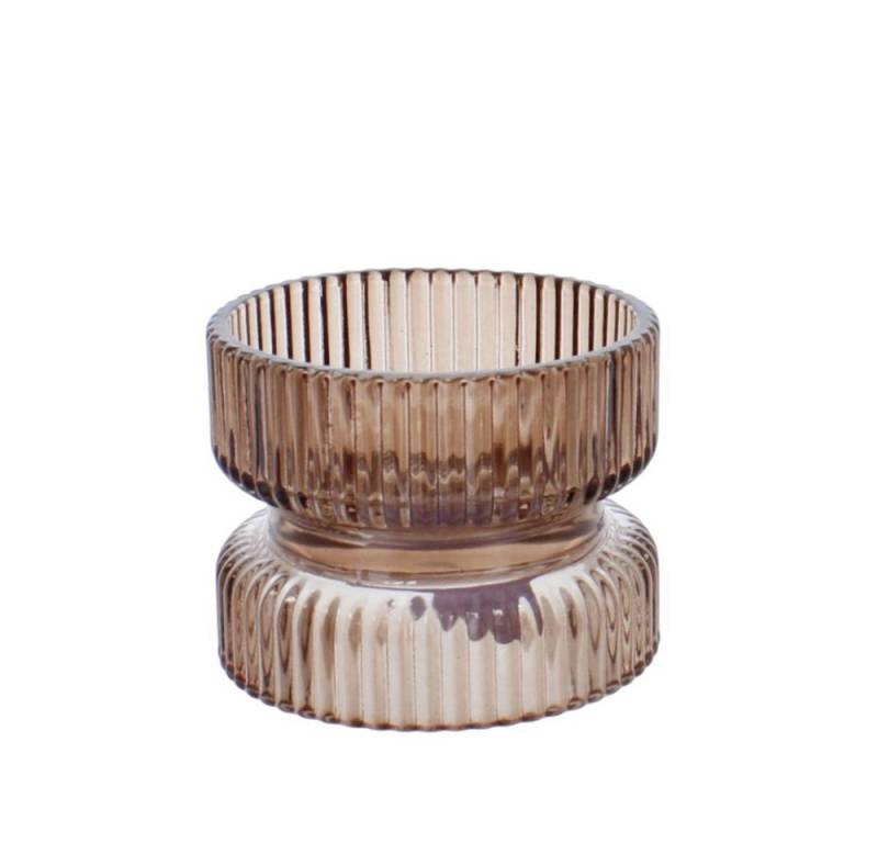 MICA Dekolicht Teelichthalter rund - braun - ca. 9 x 7 cm MICA Dekolicht Teelichthalter rund - braun - ca. 9 x 7 cm von MICA