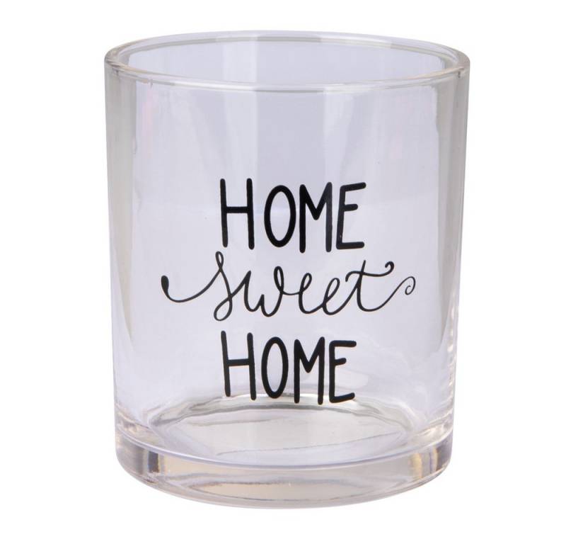 MICA Dekolicht Windlicht - Home Sweet Home - klar - ca. 8,5 x 10 cm von MICA