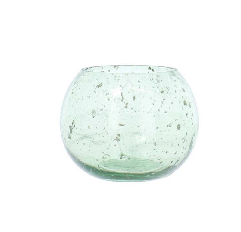 MICA Dekolicht Windlicht bauchig grün - ca. 12 x 10 cm von MICA