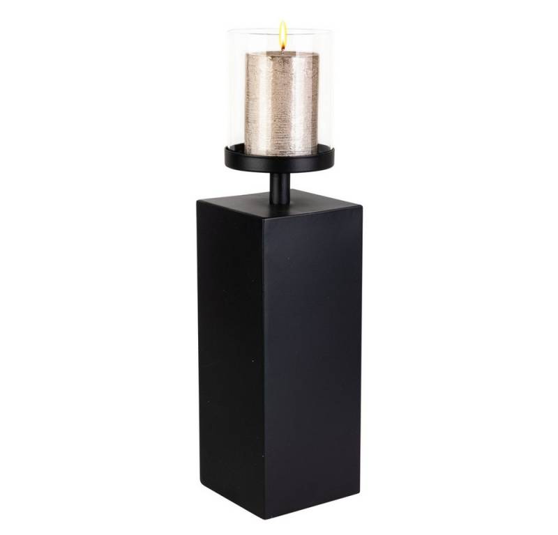 MICA Dekolicht Windlichtsäule schwarz - ca. 10 x 10 x 33/43 cm von MICA