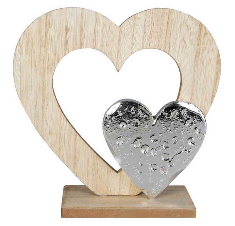 MICA Dekoobjekt Dekoherzen - aus Holz - ca. 18,5 x 6 x 18 cm von MICA
