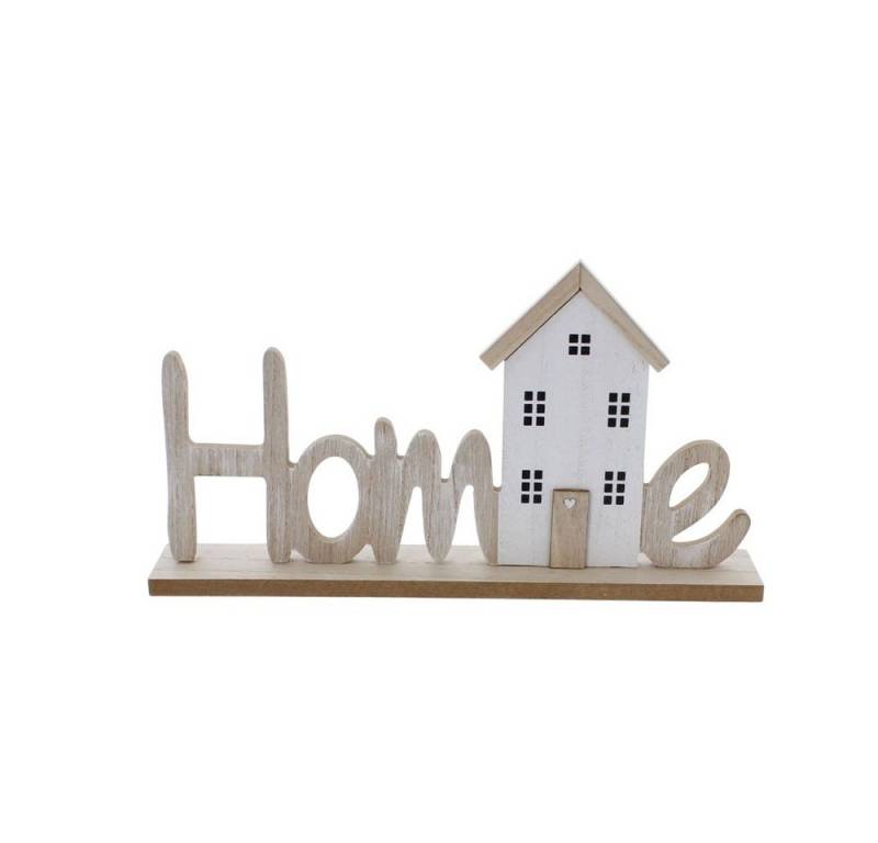 MICA Dekoobjekt Schriftzug - Home - mit Haus - aus Holz - ca. 30 x 5 x 15,5 cm von MICA