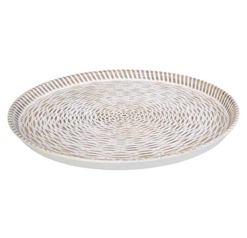 MICA Dekoteller Dekotablett rund - aus Holz - ca. 40 x 40 x 2,2 cm von MICA