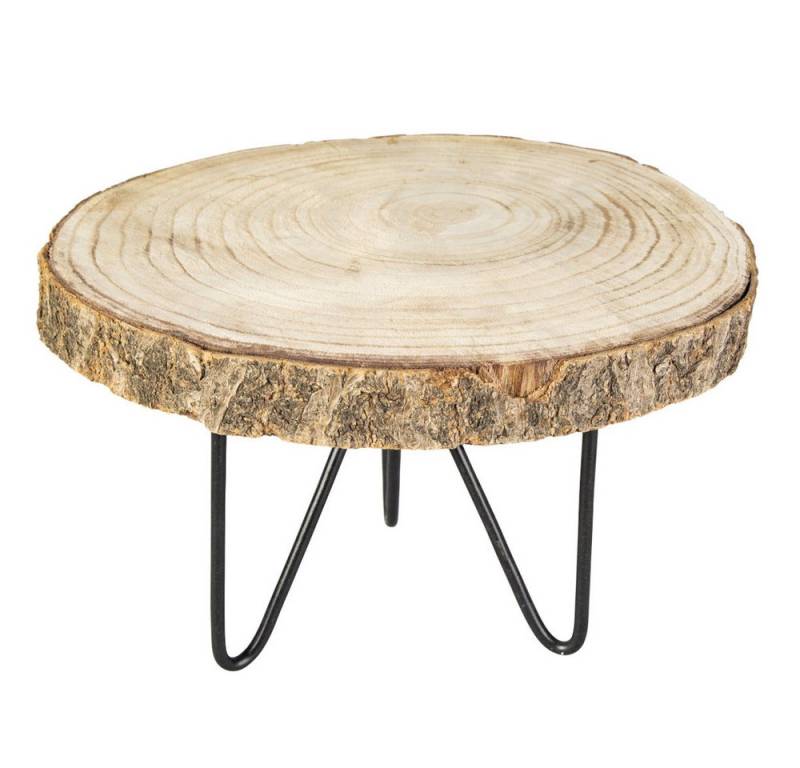 MICA Dekoteller Dekoteller - aus Holz und Metall - Ø = ca. 29 cm von MICA