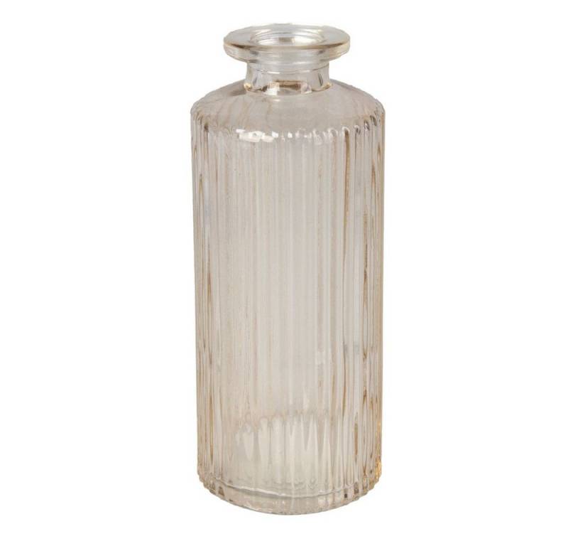 MICA Dekovase Vase - geriffelt - aus Glas - klar/braun - ca. 5,5 x 13 cm von MICA
