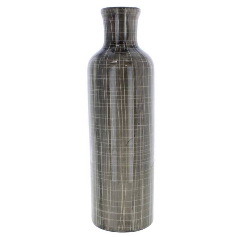 MICA Dekovase Vase in Flaschenform - schwarz kariert - ca. 7,5 x 20 cm von MICA