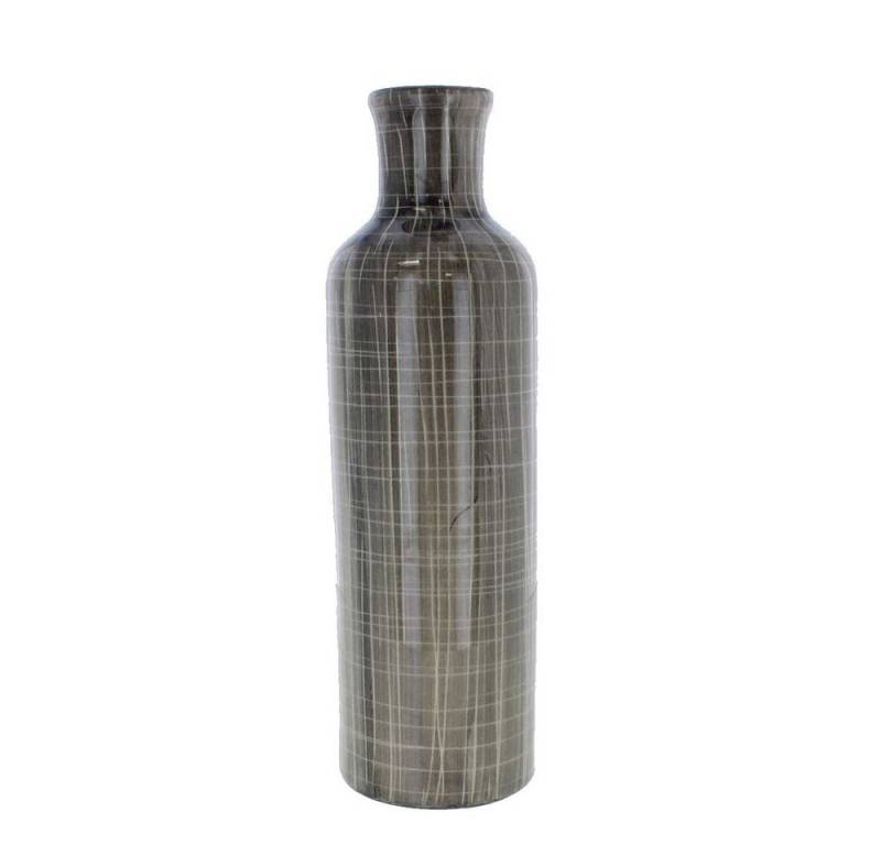 MICA Dekovase Vase in Flaschenform - schwarz kariert - ca. 7,8 x 25,8 cm von MICA
