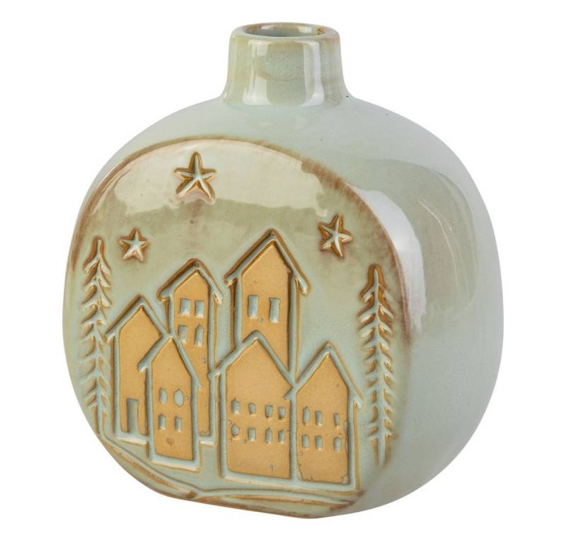MICA Dekovase Vase mit Häusern oval - ca. 13,1 x 7,4 x 13,7 cm MICA Dekovase Vase mit Häusern oval - ca. 13,1 x 7,4 x 13,7 cm von MICA