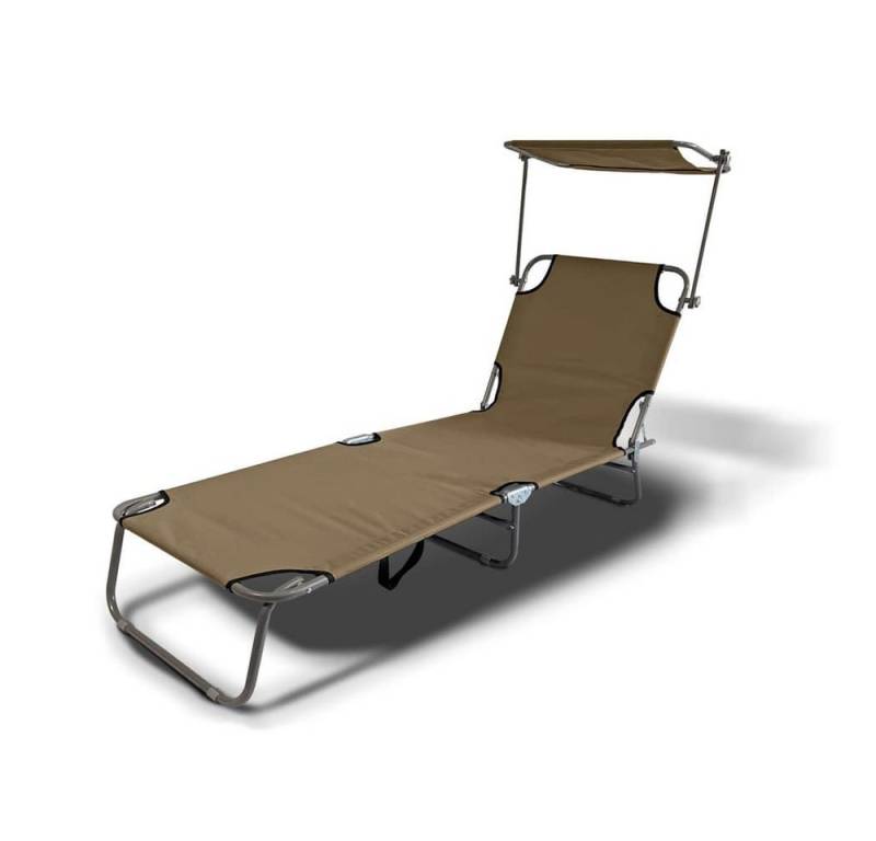 MICA Gartenlounge-Bank Sonnenliege - beige - aus Textil und Metall - ca. 186 x 54 x 24 cm von MICA