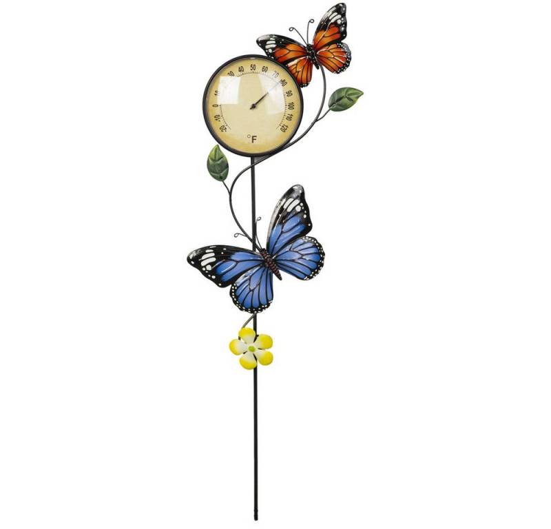 MICA Gartenstecker Blumenstecker mit Thermometer bunt - ca. 20 x 2,5 x 71 cm von MICA