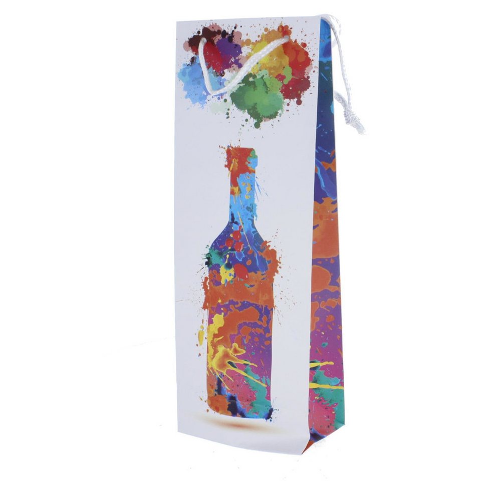 MICA Geschenkbox Flaschentasche bunte Flasche - ca. 13 x 8,5 x 36 cm von MICA
