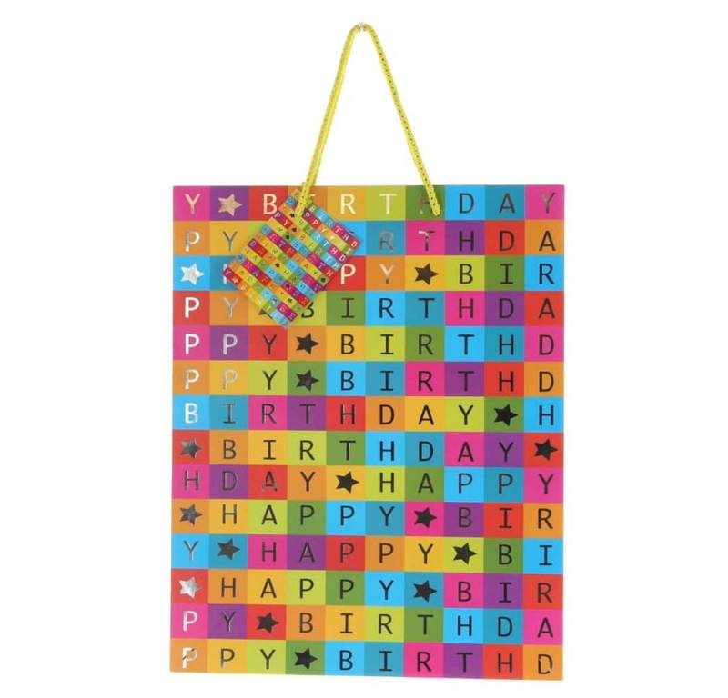 MICA Geschenkbox Geschenktasche - Happy Birthday - ca. 26 x 12,7 x 32,4 cm von MICA