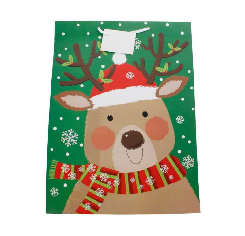 MICA Geschenkbox Geschenktasche - Rentier - Maße ca. 33 x 45,7 x 10,2 cm von MICA