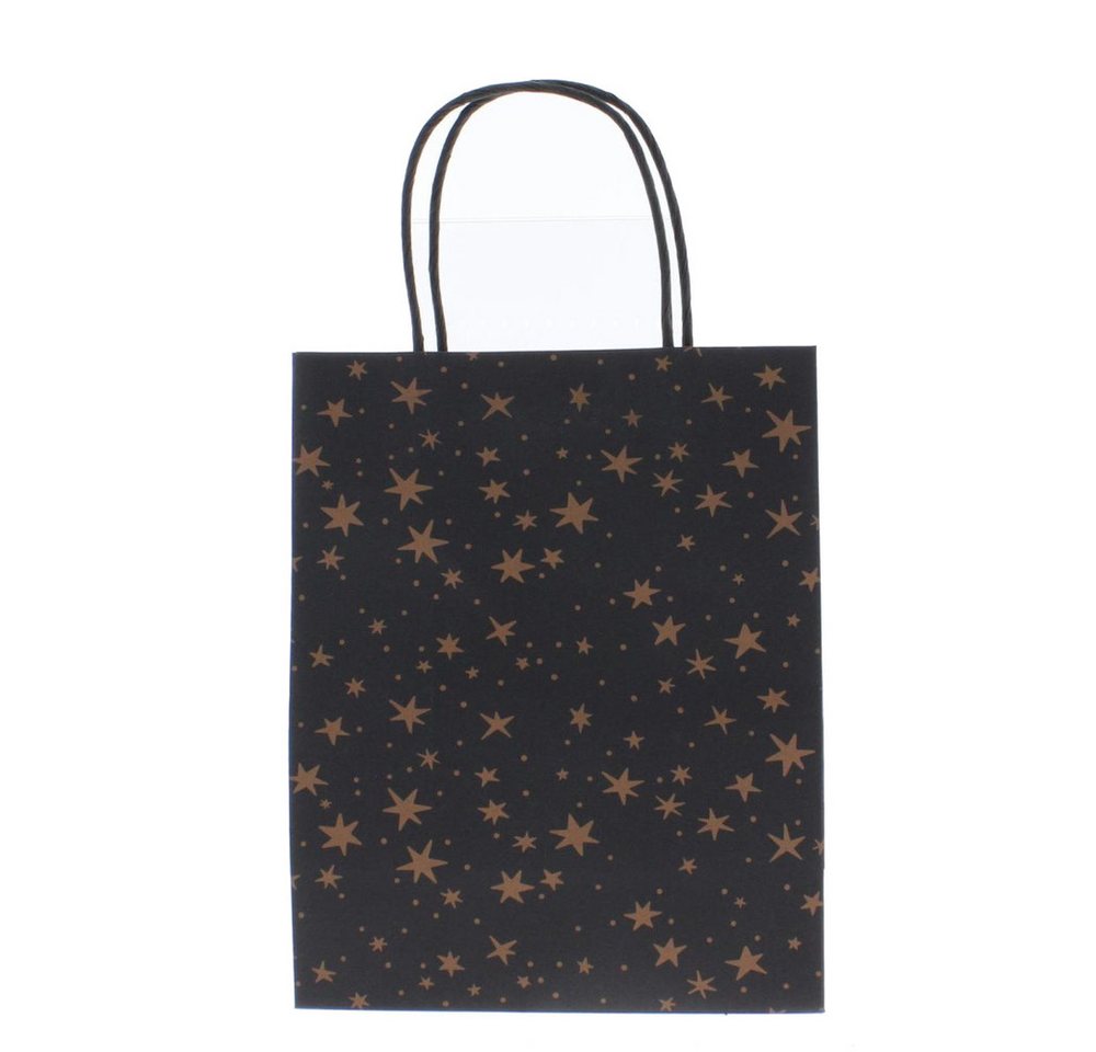 MICA Geschenkbox Geschenktasche Sterne - schwarz/gold - ca. 25 x 11 x 33 cm von MICA