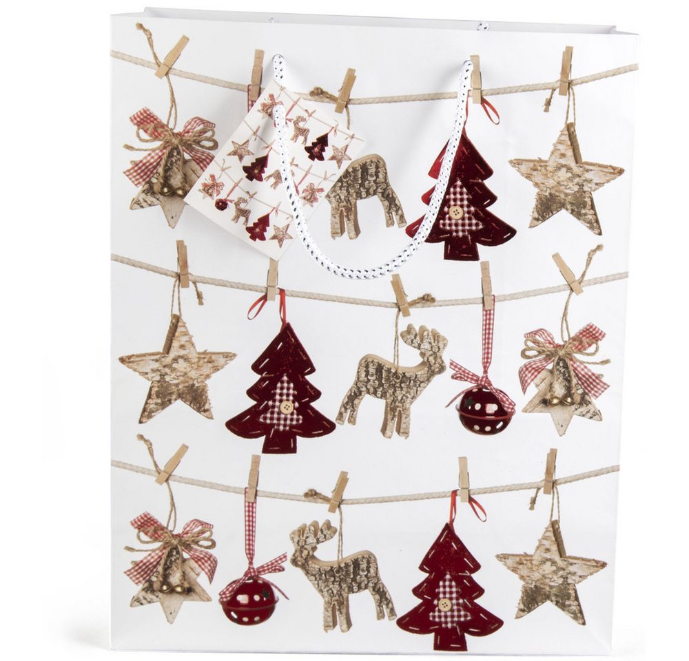 MICA Geschenkbox Geschenktasche - Weihnachten - ca. 18 x 23 x 10 cm von MICA