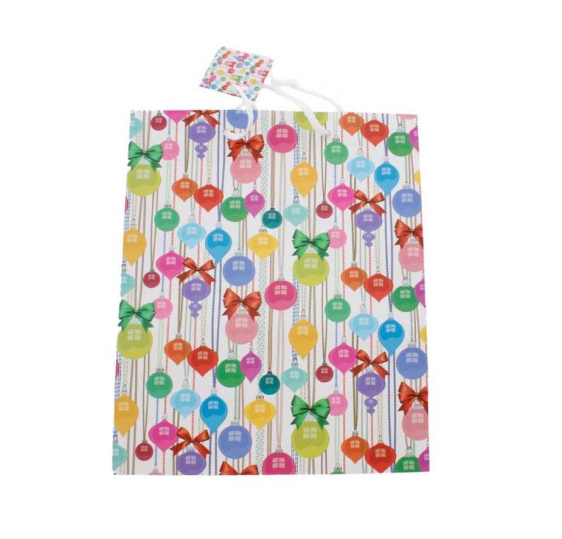 MICA Geschenkbox Geschenktasche - Weihnachtskugeln - Maße ca. 26 x 12,7 x 32,4 cm von MICA