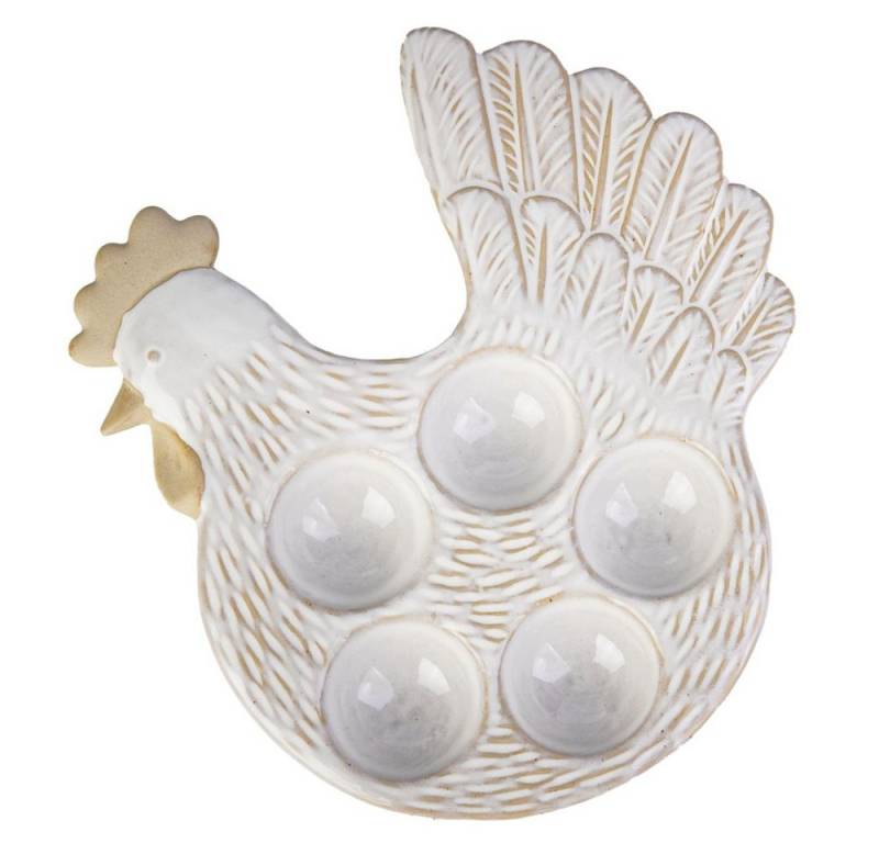 MICA Hängedekoration Eierbecher Huhn weiß - ca. 23,6 x 21,6 x 4,3 cm von MICA