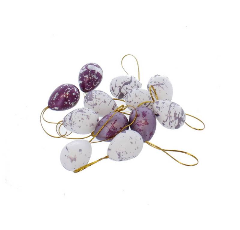 MICA Hängedekoration Ostereier zum Hängen - ca. 4 x 2,5 cm - 12 Stück - 1 Set von MICA