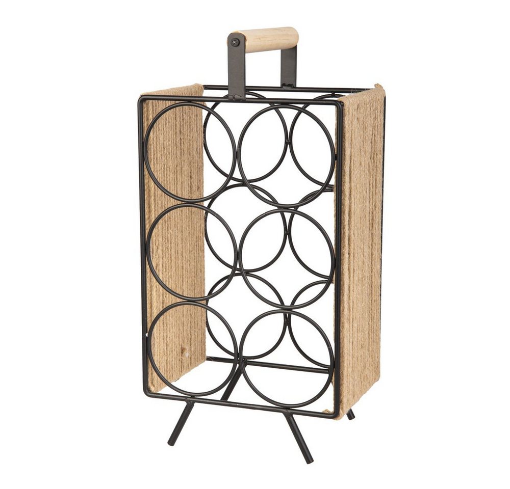 MICA Hängedekoration Weinregal für 6 Flaschen - schwarz/braun - ca. 21 x 15 x 43 cm MICA Hängedekoration Weinregal für 6 Flaschen - schwarz/braun - ca. 21 x 15 x 43 cm von MICA