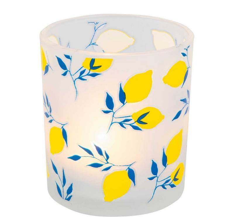 MICA LED-Leuchte Teelichtglas - Zitronen - weiß/gelb - ca. 8,5 x 10 cm MICA LED-Leuchte Teelichtglas - Zitronen - weiß/gelb - ca. 8,5 x 10 cm von MICA