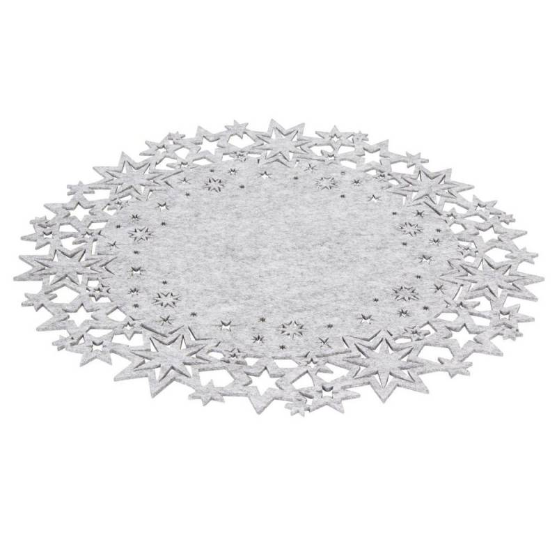 MICA Platzset Platzset - Sterne - aus Filz - Ø = 45 cm - grau von MICA