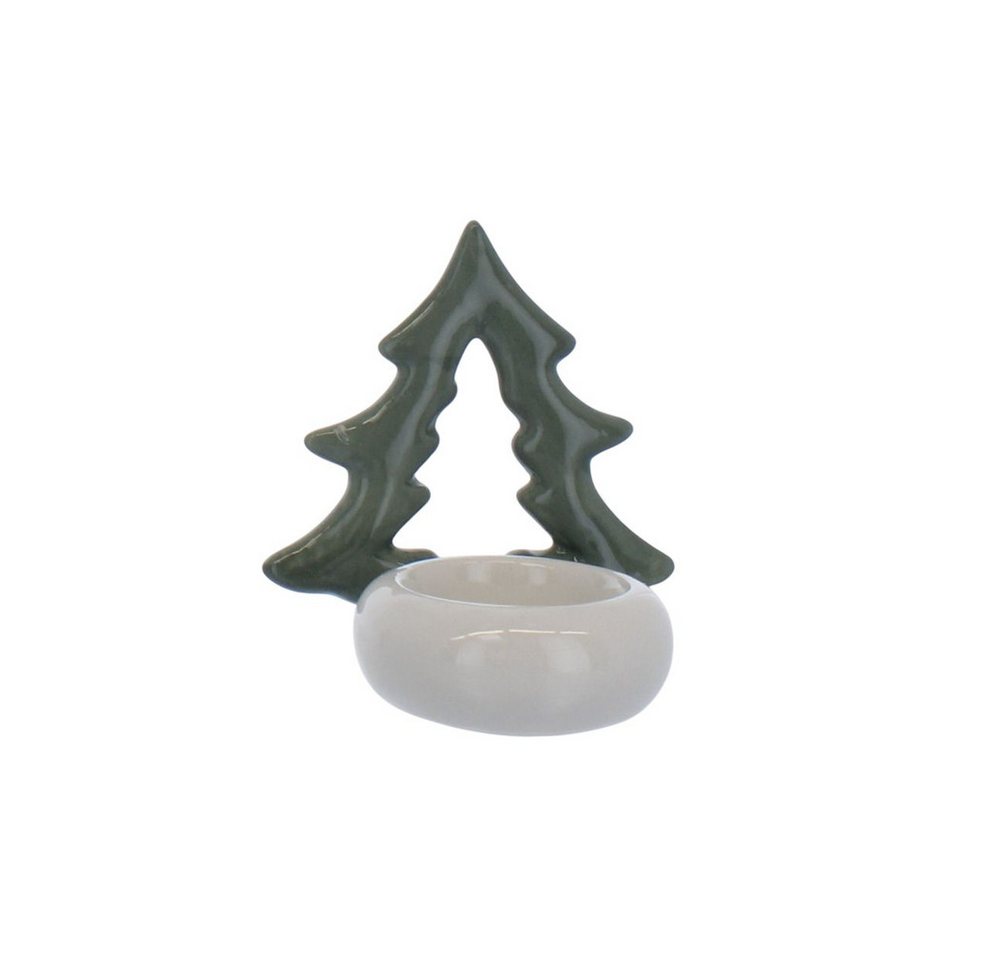 MICA Teelichthalter Kerzenhalter Baum grün - ca. 8,8 x 8,8 x 9,5 cm von MICA