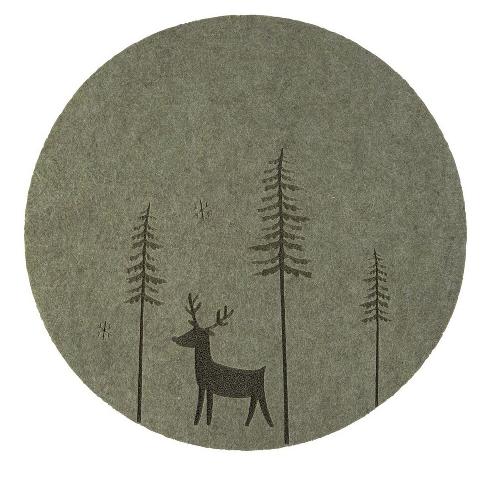 MICA Tischdecke Deckchen - Hirsch im Wald - grün - ca. 35 cm MICA Tischdecke Deckchen - Hirsch im Wald - grün - ca. 35 cm von MICA
