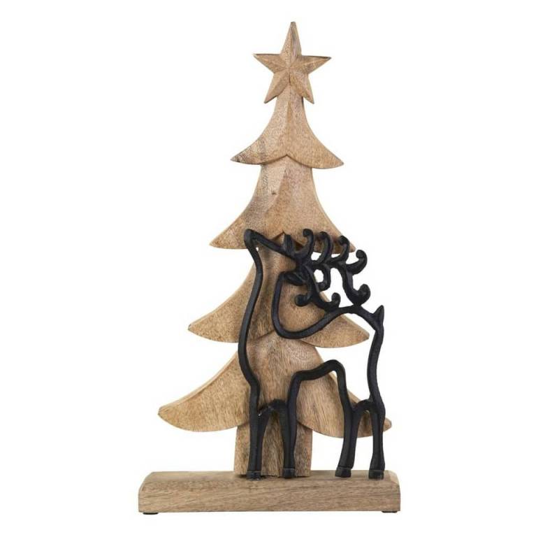 MICA Weihnachtsfigur Baum mit Hirsch - ca. 19 x 5 x 37 cm von MICA