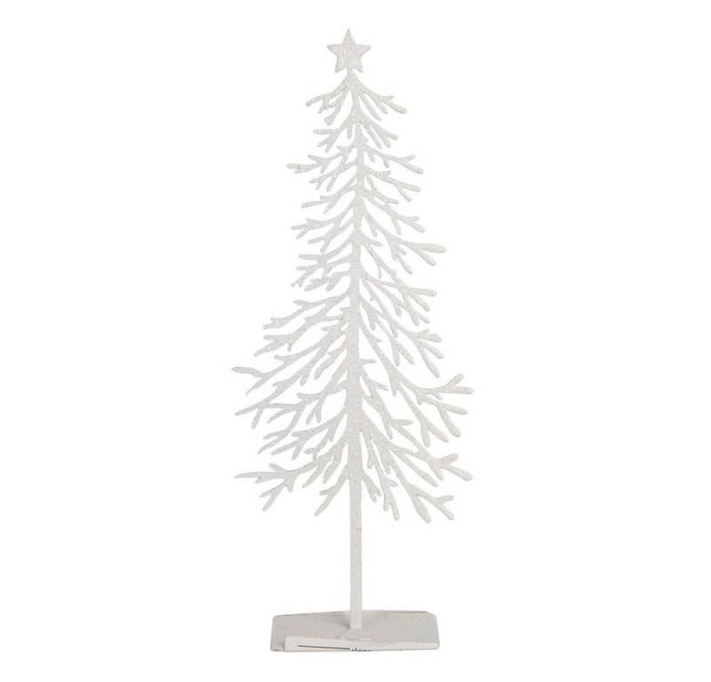MICA Weihnachtsfigur Baum - vereist - mit Stern weiß - ca. 7 x 2,5 x 18,5 cm von MICA