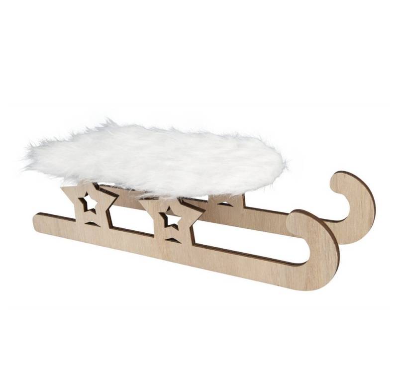 MICA Weihnachtsfigur Deko-Schlitten - aus Holz - ca. 29,5 x 11 x 8 cm von MICA