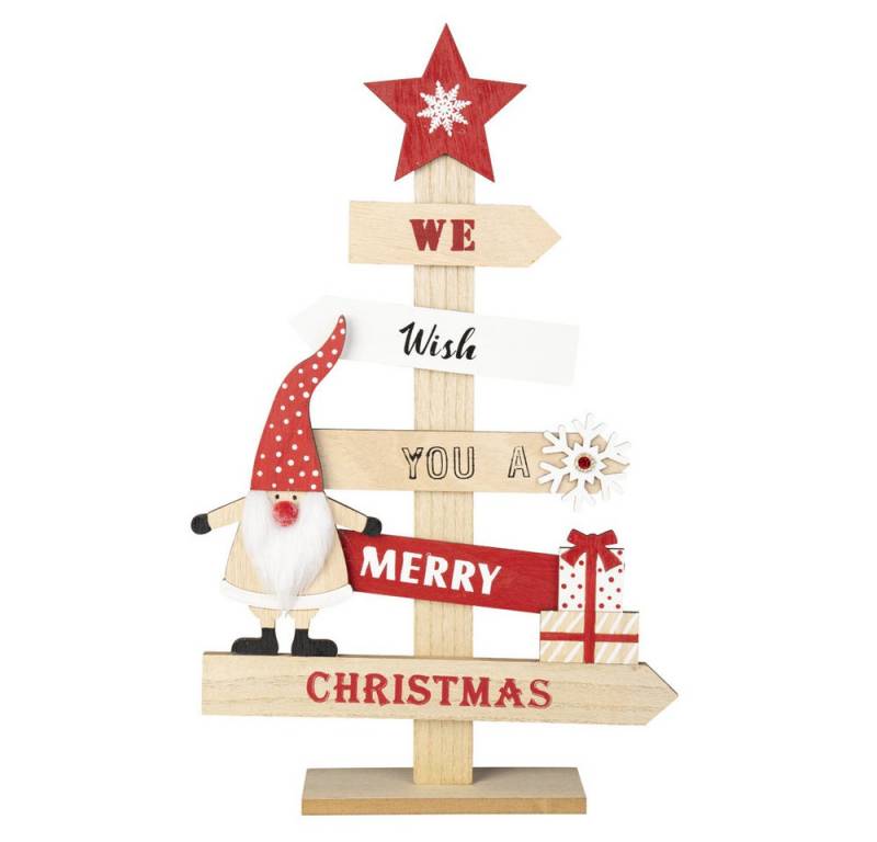 MICA Weihnachtsfigur Dekobaum - aus Holz - ca. 46 x 27 cm von MICA