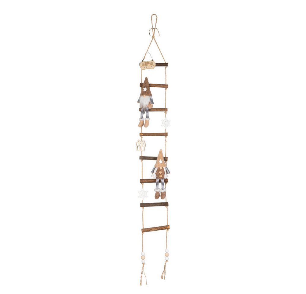 MICA Weihnachtsfigur Dekohänger Leiter mit Wichteln - ca. 13 x 3,5 x 115 cm von MICA