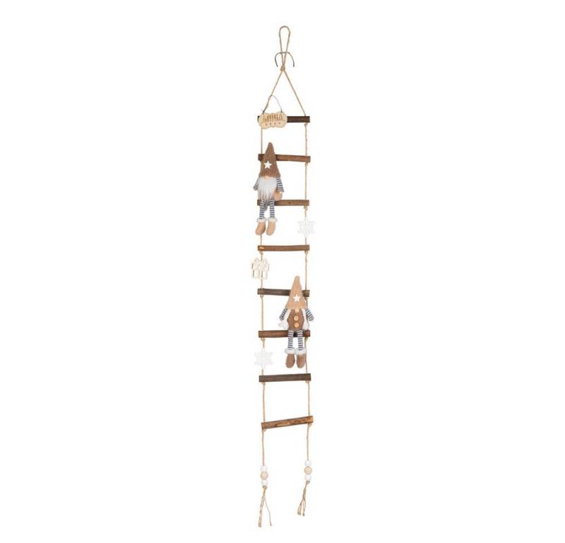 MICA Weihnachtsfigur Dekohänger Leiter mit Wichteln - ca. 13 x 3,5 x 115 cm von MICA