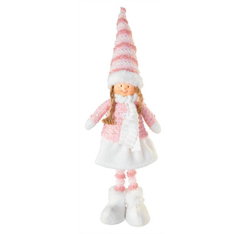 MICA Weihnachtsfigur Dekokind - Mädchen rosa/weiß - stehend - ca. 15 x 9,5 x 50 cm von MICA