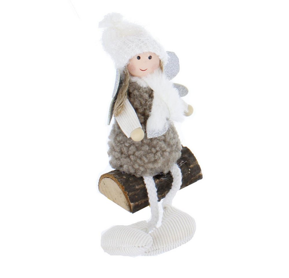 MICA Weihnachtsfigur Engel auf Stamm sitzend - aus Textil und Holz - ca. 7 x 4,5 x 13 cm MICA Weihnachtsfigur Engel auf Stamm sitzend - aus Textil und Holz - ca. 7 x 4,5 x 13 cm von MICA