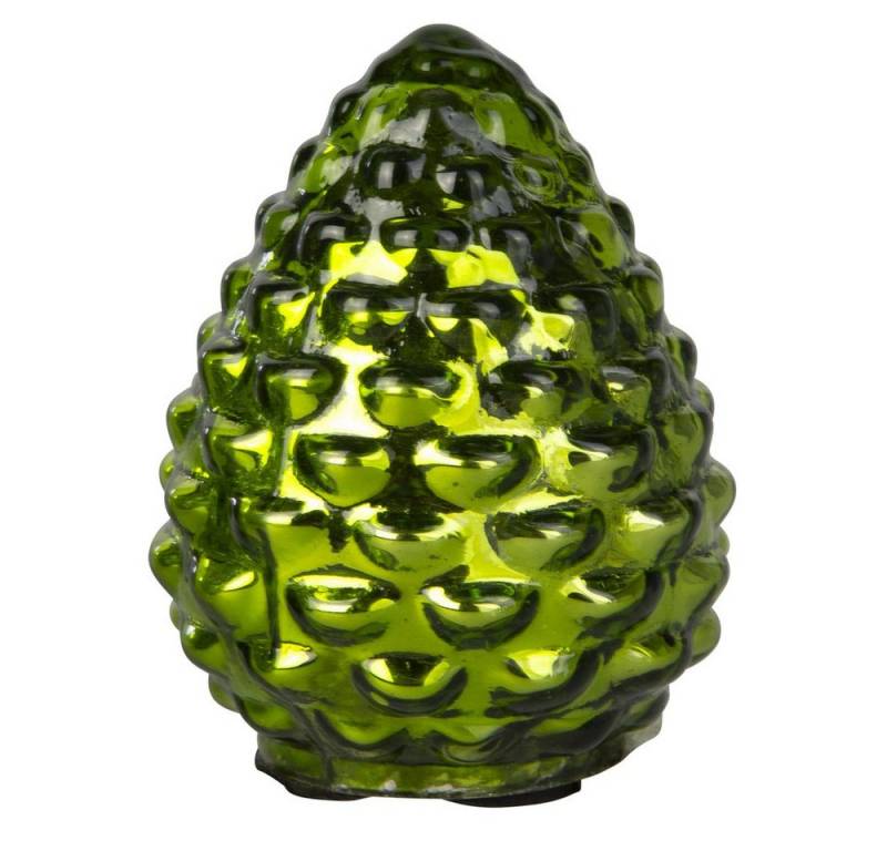MICA Weihnachtsfigur Glas-Tannenzapfen - glänzend grün - ca. 11 x 9 cm von MICA