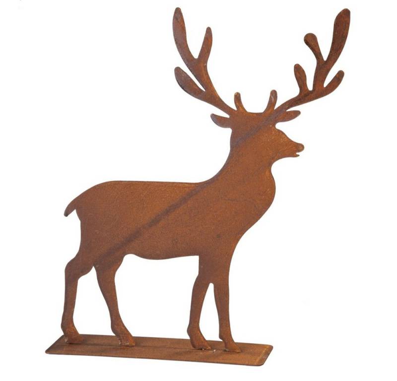 MICA Weihnachtsfigur Hirsch - rostbraun - ca. 25 x 5 x 27,5 cm von MICA