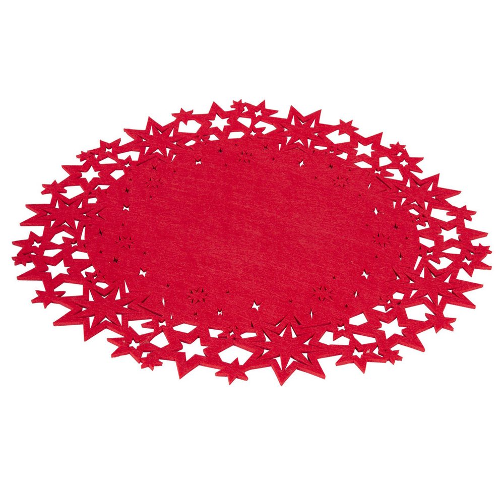 MICA Weihnachtsfigur Platzset - Sterne - aus Filz - Ø = 45 cm - rot MICA Weihnachtsfigur Platzset - Sterne - aus Filz - Ø = 45 cm - rot von MICA