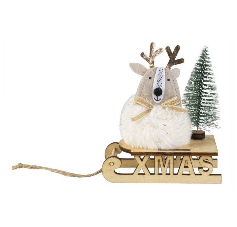 MICA Weihnachtsfigur Rentier auf Schlitten .- Xmas - braun/weiß/grün/gold - ca. 11 x 6 x 12 MICA Weihnachtsfigur Rentier auf Schlitten .- Xmas - braun/weiß/grün/gold - ca. 11 x 6 x 12 von MICA