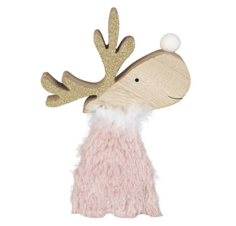 MICA Weihnachtsfigur Rentier - aus Holz - ca. 13,5 x 2 x 20 cm von MICA