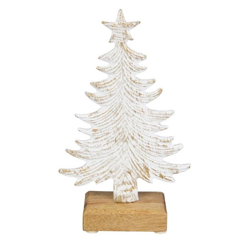 MICA Weihnachtsfigur Standdeko - Baum - silber - ca. 21 x 13 x 5 cm von MICA