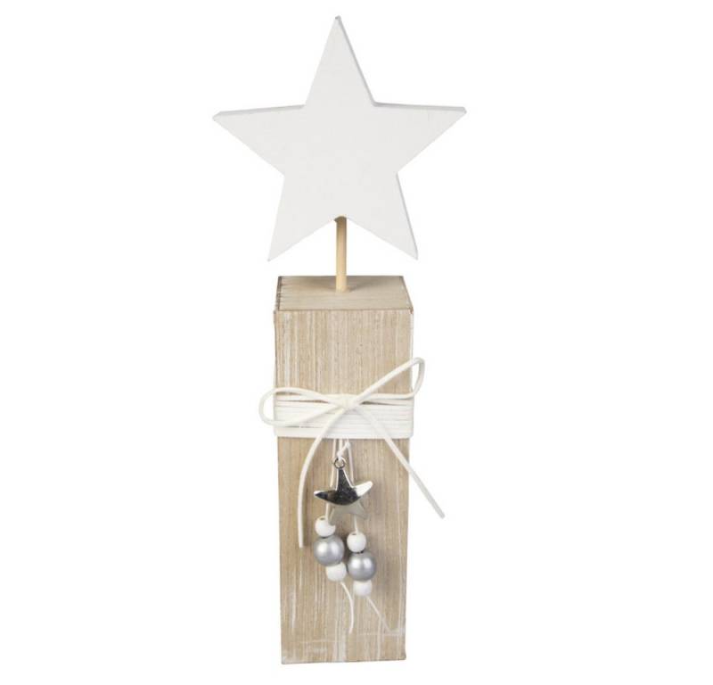 MICA Weihnachtsfigur Standdeko - Stern - aus Holz - ca. 11,5 x 6,5 x 31 cm von MICA