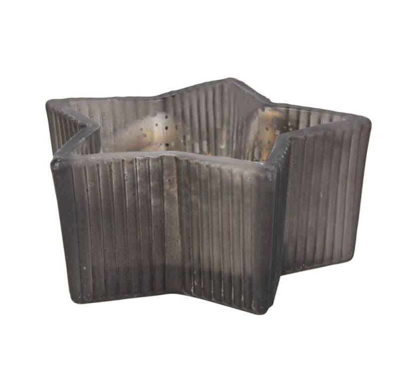 MICA Windlicht Teelichtglas Stern - schwarz - ca. 9 x 4 cm von MICA