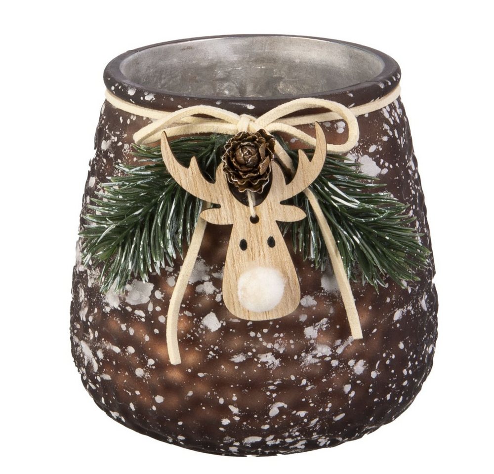 MICA Windlicht Windlicht Rentierkopf - braun - ca. 10 x 11 cm MICA Windlicht Windlicht Rentierkopf - braun - ca. 10 x 11 cm von MICA