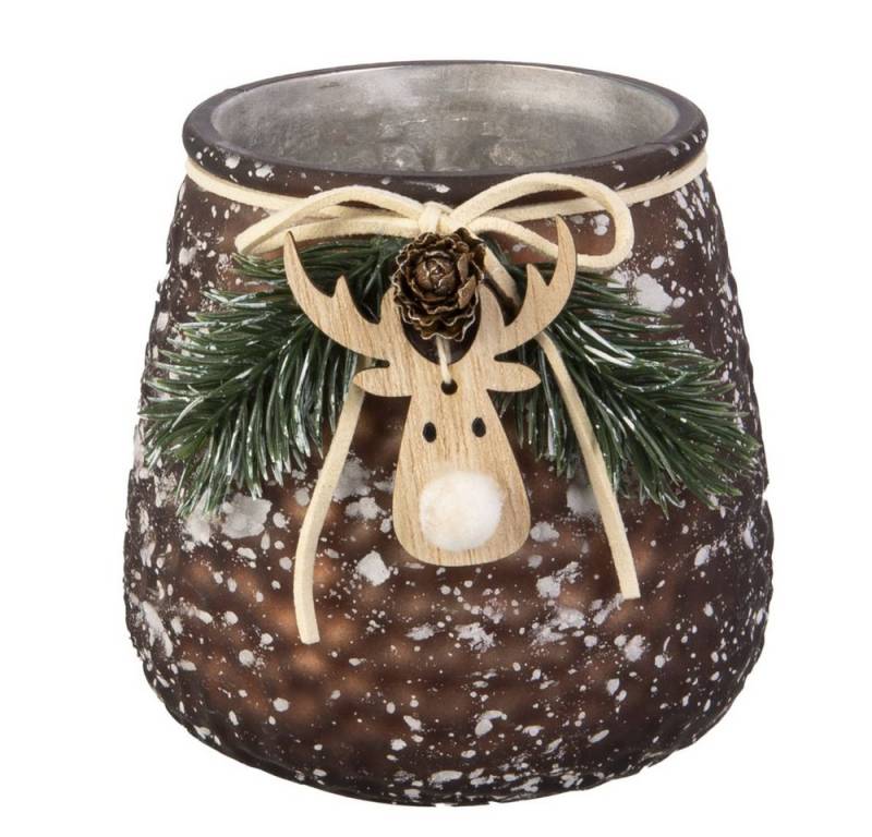 MICA Windlicht Windlicht Rentierkopf - braun - ca. 10 x 11 cm von MICA