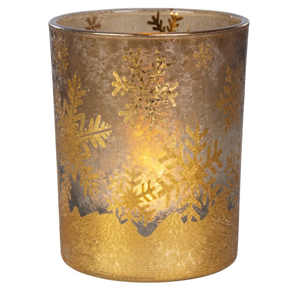 MICA Windlicht Windlicht - Schneeflocke gold - ca. 10 x 12,5 cm MICA Windlicht Windlicht - Schneeflocke gold - ca. 10 x 12,5 cm von MICA