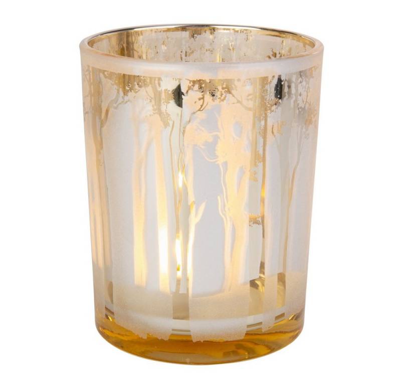 MICA Windlicht Windlicht - Wald - gold - ca. 10 x 12,5 cm von MICA