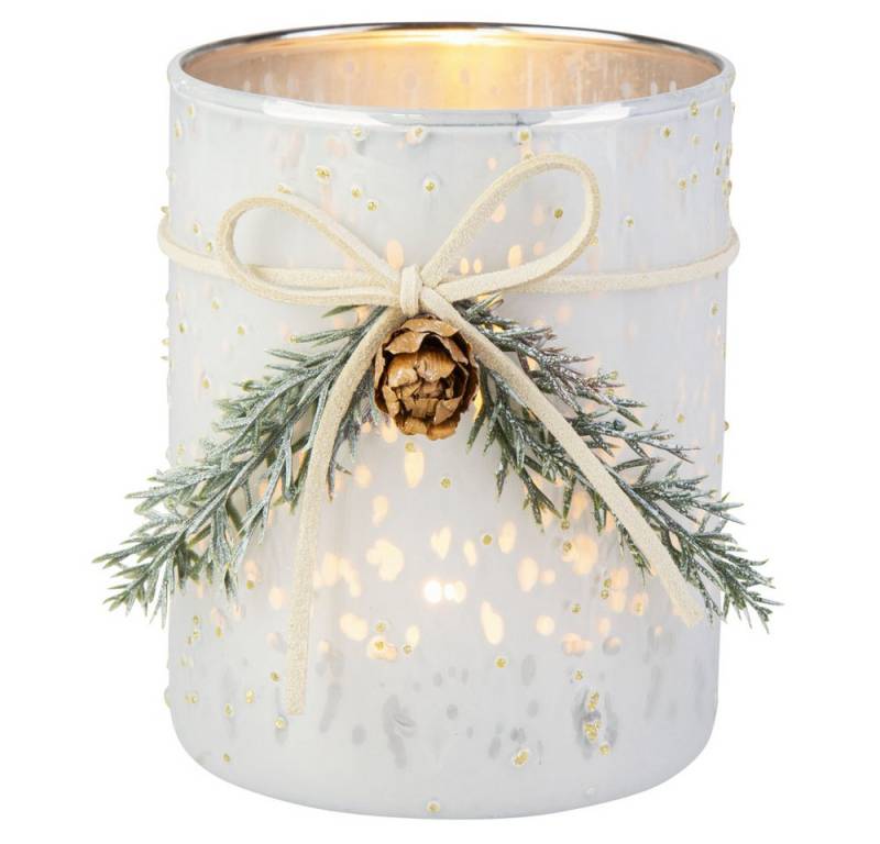 MICA Windlicht Windlicht - gefrostet - weiß - ca. 8 x 10 cm MICA Windlicht Windlicht - gefrostet - weiß - ca. 8 x 10 cm von MICA