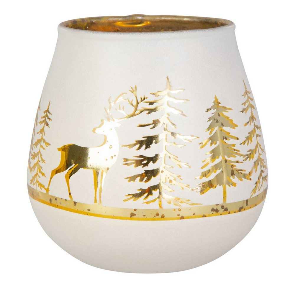 MICA Windlicht Windlicht - weiß/silber - ca. 11 x 11 cm MICA Windlicht Windlicht - weiß/silber - ca. 11 x 11 cm von MICA